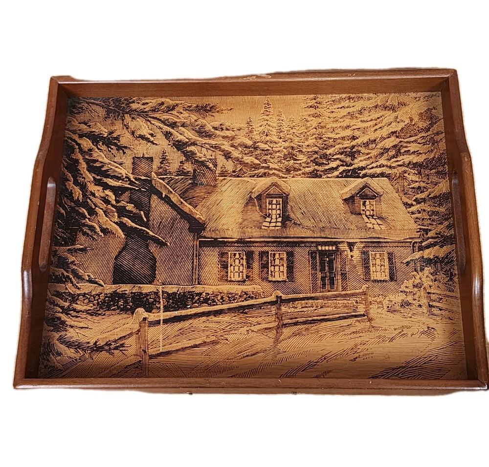 HOUSE of LLOYD TRAY 15"x11” Teak Wood Handles Cabin Decor Country Core